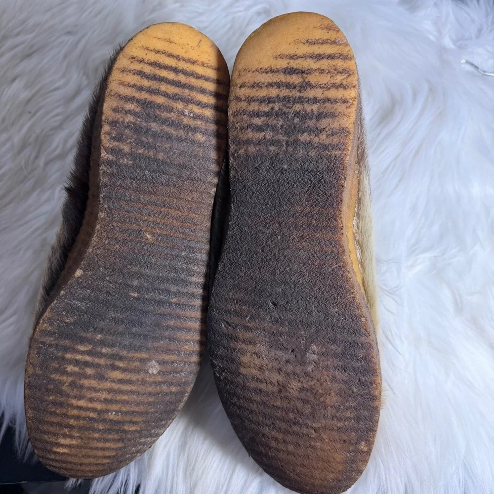 Vintage Tyrol Shoe Co Canada Seal Fur Hair Winter Boot Brown Zip Crepe Sole Mens